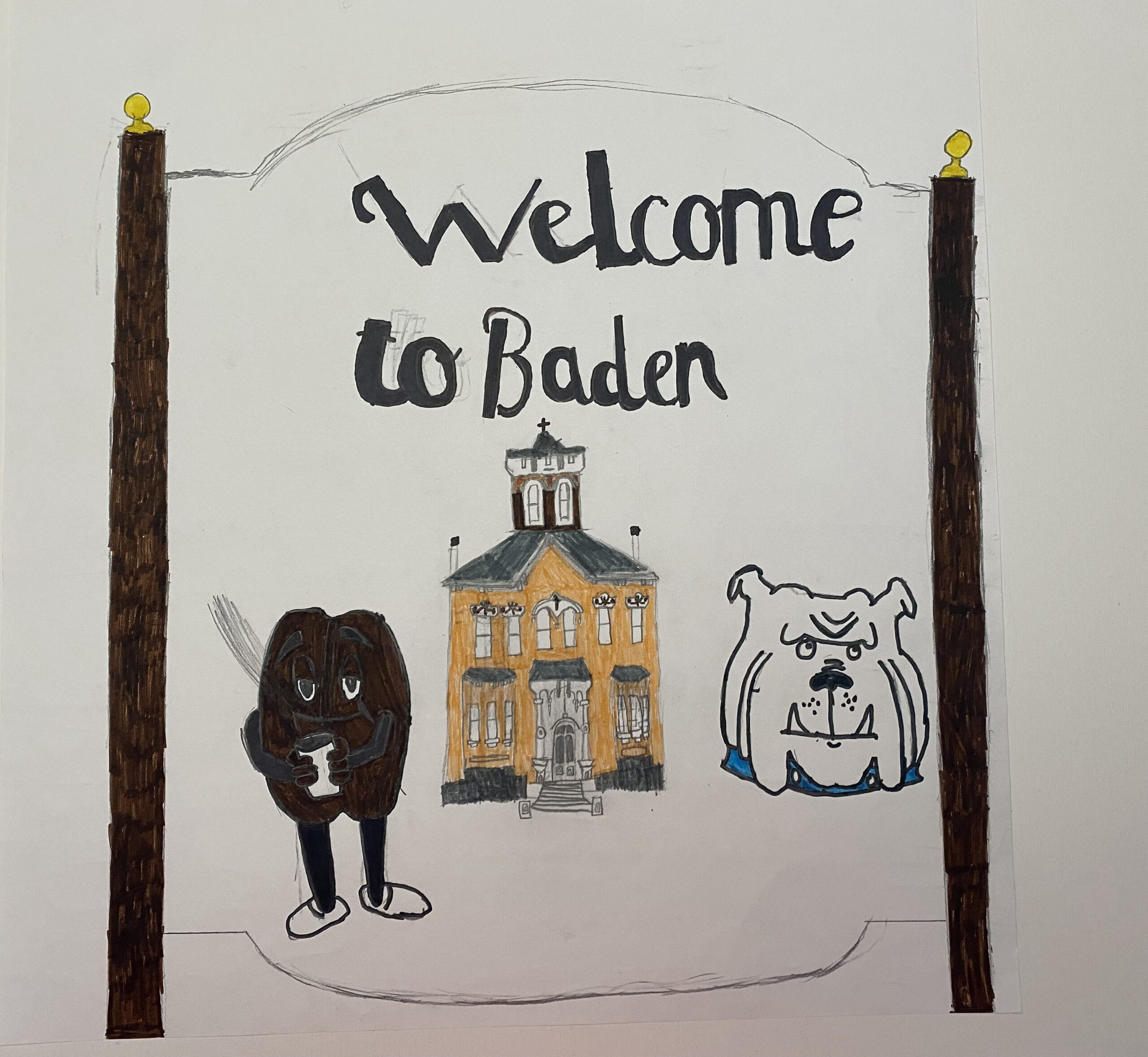 welcome to Baden sign by Graham