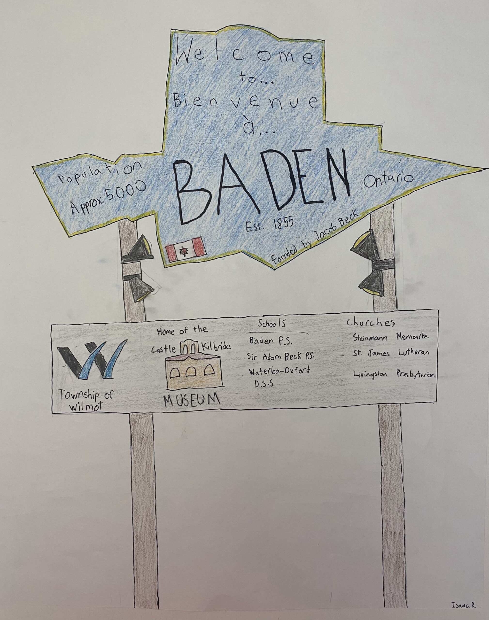 welcome to Baden sign by Isaac